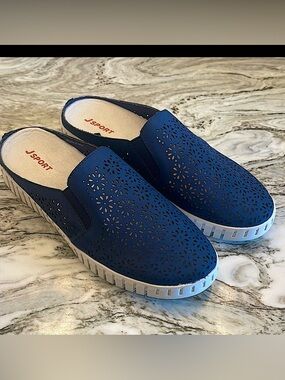 Jsport Women's Navy Mule Slip-On Shoes